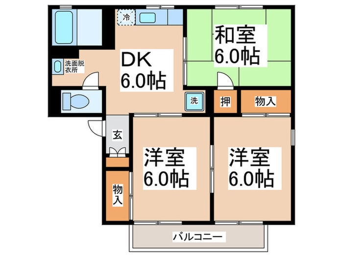 メルヘン三宅 Ａ棟の物件間取画像