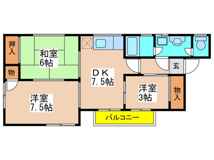 ナンブハイツの物件間取画像