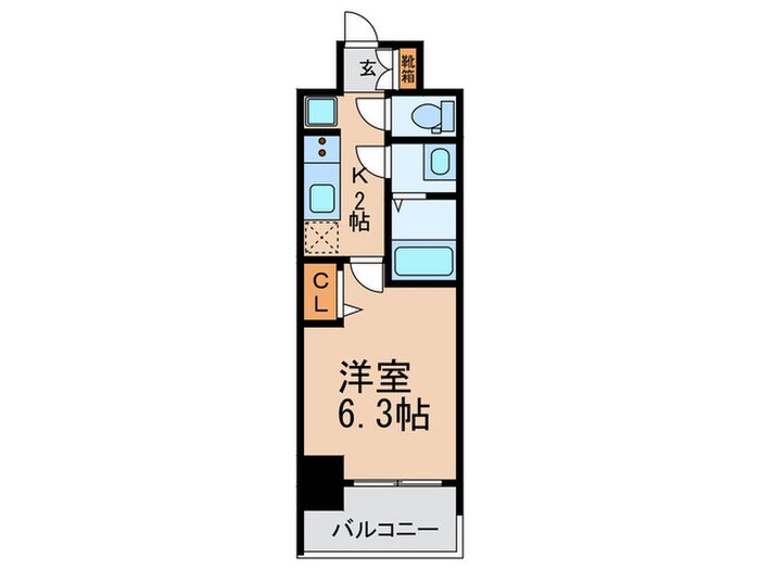 ﾌﾟﾚｻﾝｽ谷町九丁目ﾃﾞｨｾｵ(901)の物件間取画像