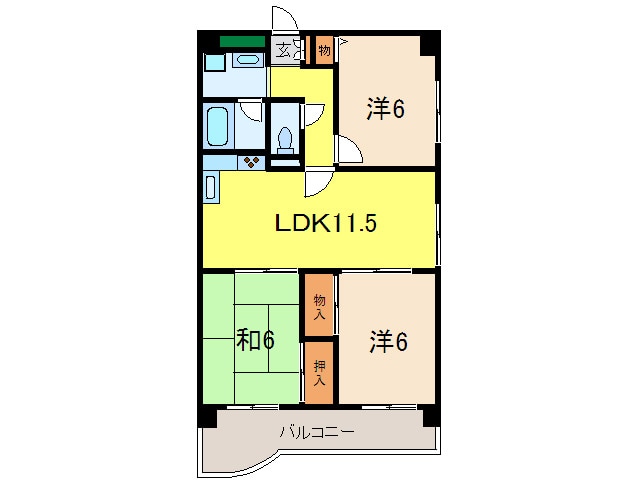 カウリ－芦屋の物件間取画像