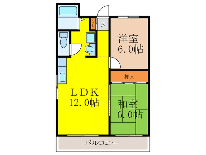 ｴｸｾﾙ春日丘の物件間取画像