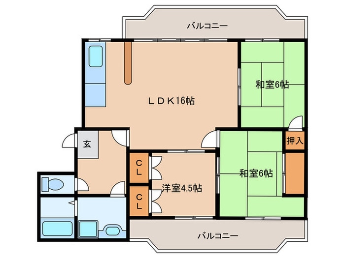 ヴェラハイツ山本の物件間取画像