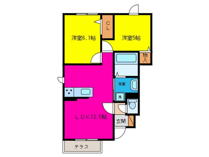クレア　A棟の物件間取画像