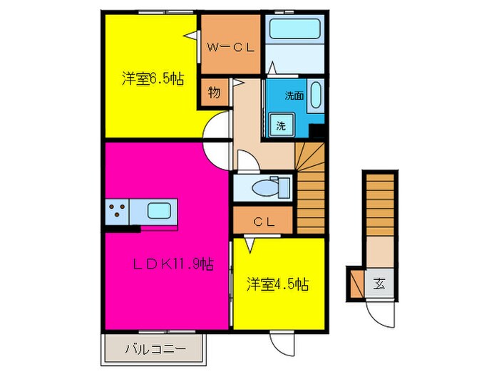 クレア　A棟の物件間取画像