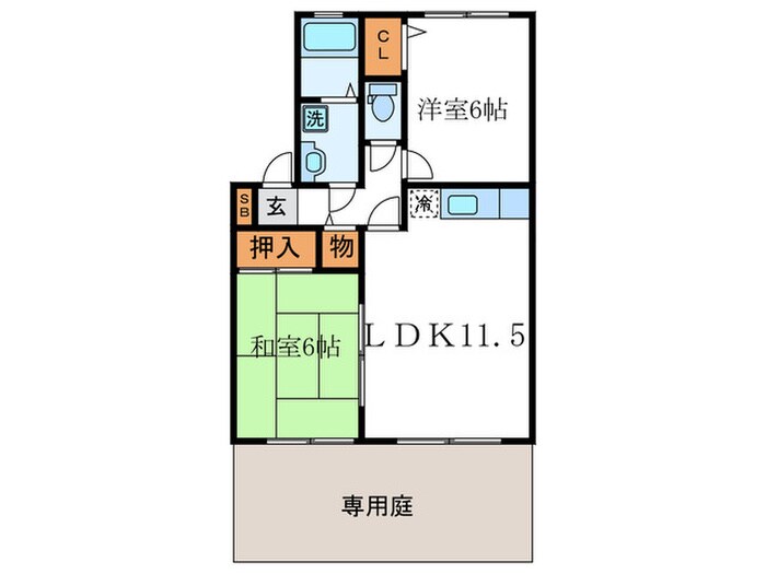 橡楓館Ａの物件間取画像