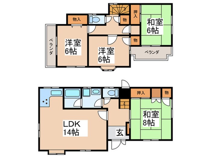 仮)西浦賃貸一戸建の物件間取画像