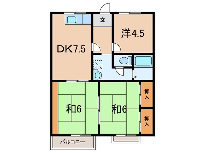 不老ハイツの物件間取画像