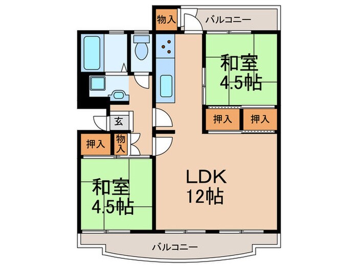 大久保東第4住宅82号棟（504）の物件間取画像