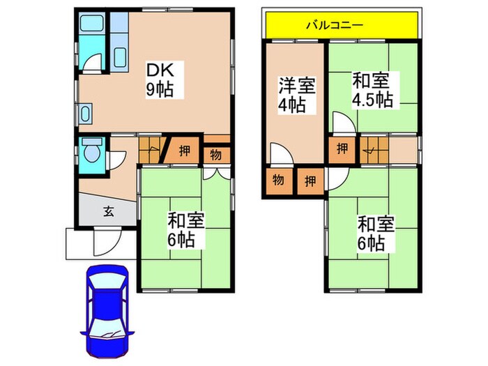 藤井寺市小山戸建の物件間取画像