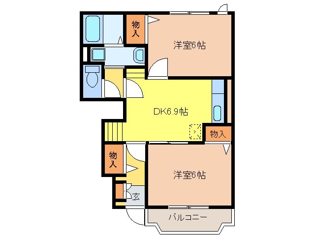 ヴィラ桂の物件間取画像