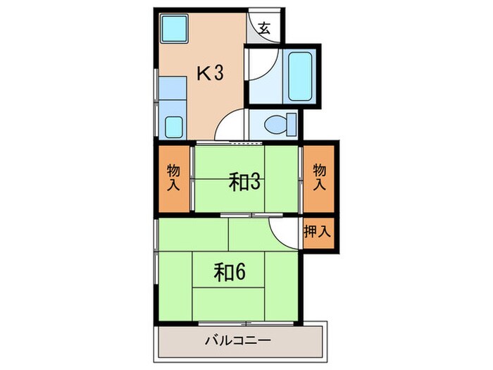 シャンブル魚住駅前の物件間取画像