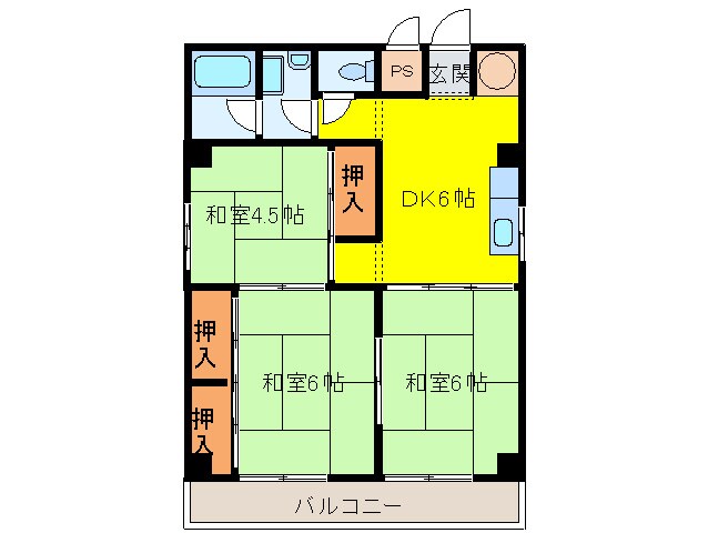 古城川ハイツの物件間取画像