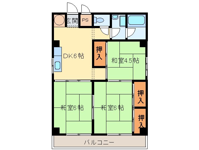 古城川ハイツの物件間取画像