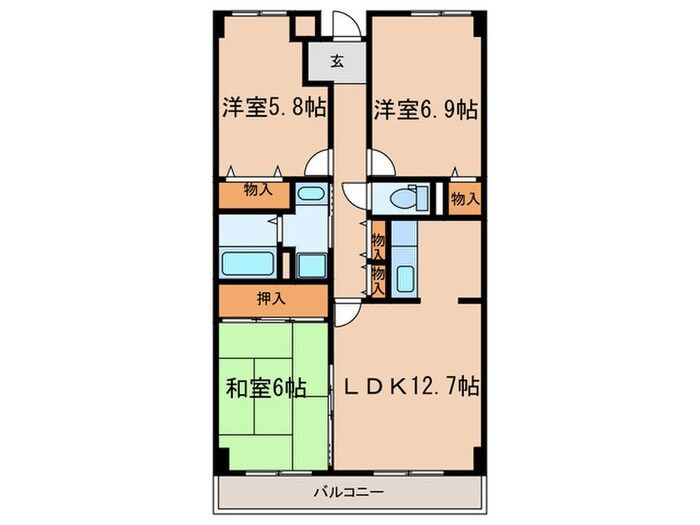 フェリーチェ尼崎の物件間取画像