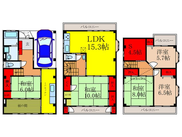 淀の原町貸家の物件間取画像