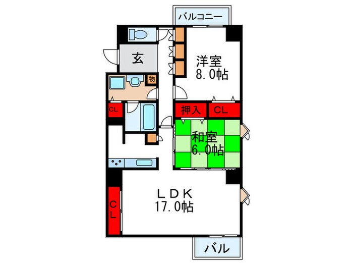 ﾌｧﾐｰﾙﾊｲﾂ緑地公園(1407)の物件間取画像