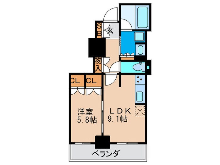 ﾌﾞﾗﾝｽﾞﾀﾜｰ･ｳｪﾘｽ心斎橋SOUTHの物件間取画像