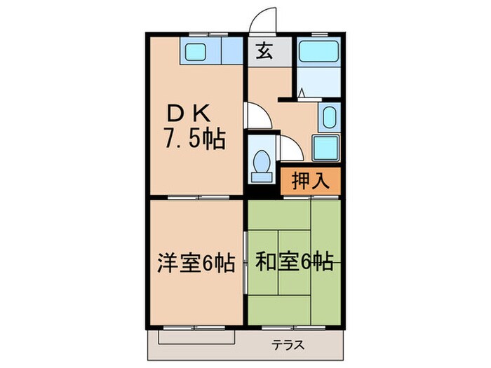 メゾン朋城　Ｂ棟の物件間取画像