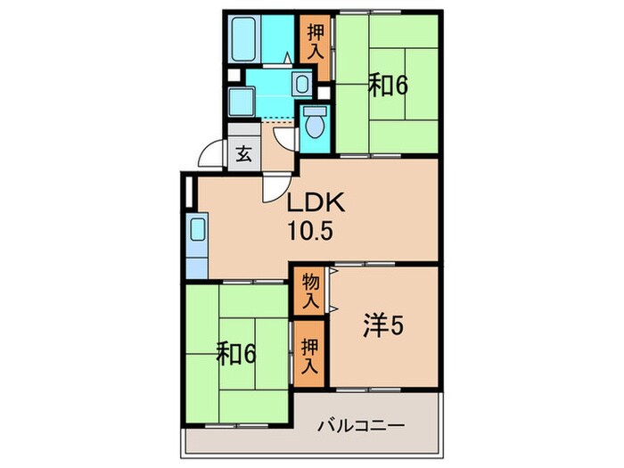 グリーンパレスＢ棟の物件間取画像