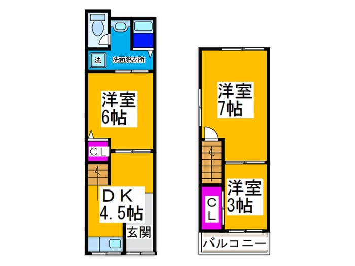 天美西一丁目ﾃﾗｽﾊｳｽの物件間取画像