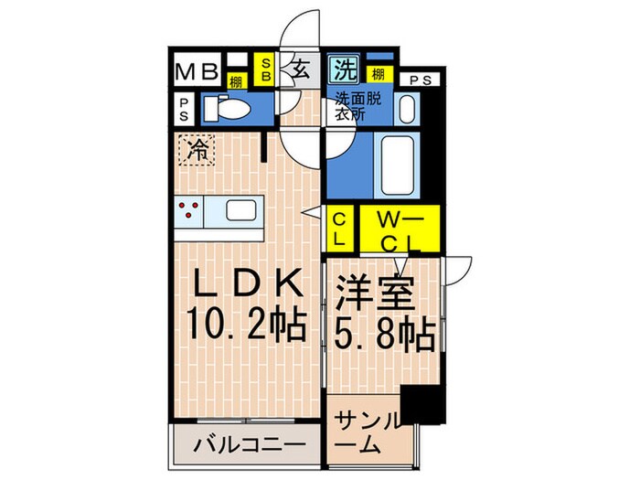 メゾンエスプリ生田の物件間取画像