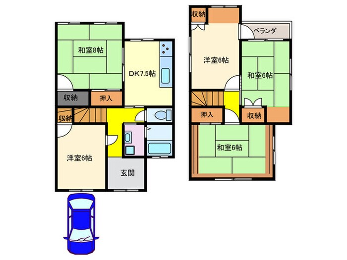 今里川原39-7貸家の物件間取画像