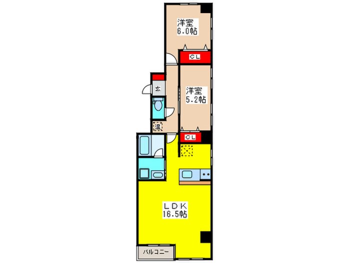 エタニティⅠ谷町の物件間取画像