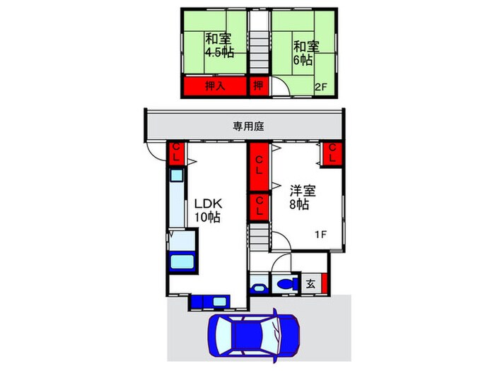 裁判所側貸家１5の物件間取画像