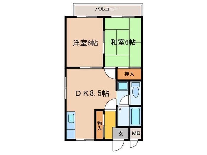 ハイエスト月見山の物件間取画像