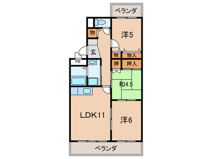 ヴィラ９３の物件間取画像