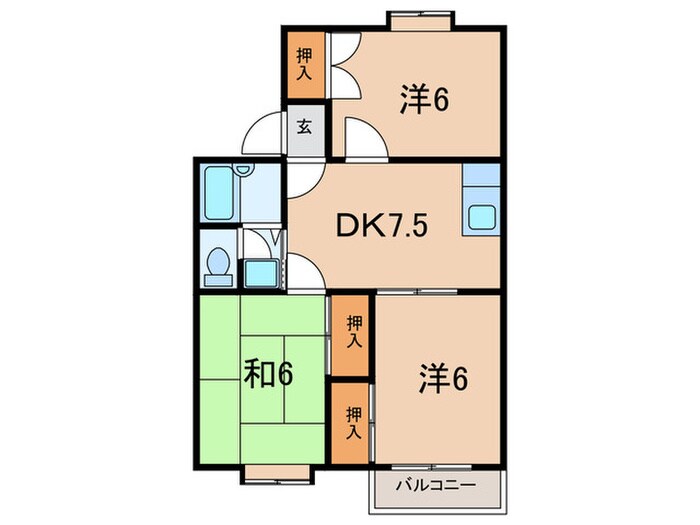 ハイツ豊町の物件間取画像