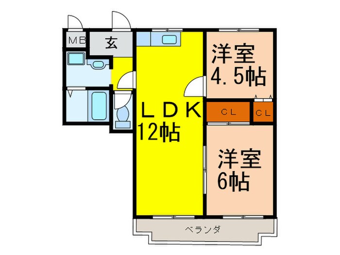 グリ－ンパレス千里中央Ｂ棟の物件間取画像