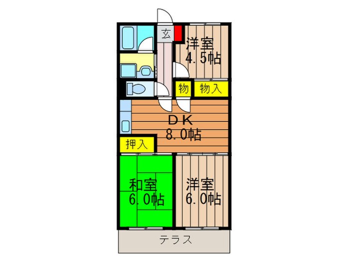 マンション備前 Ａ棟の物件間取画像