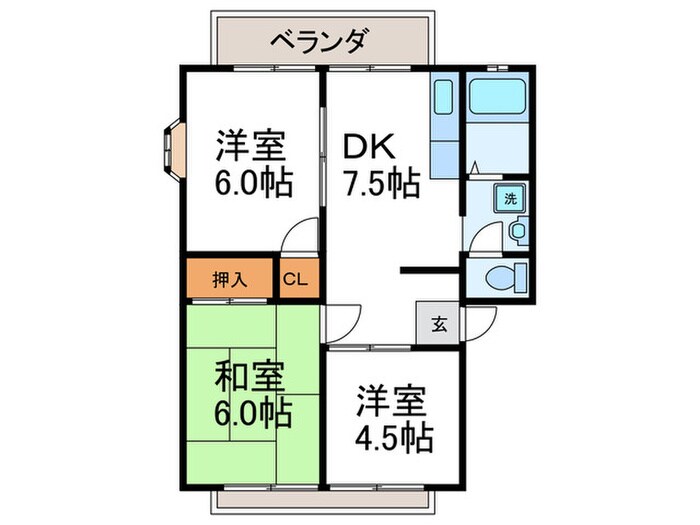 サンシティＳＩＮＹＯハイツの物件間取画像