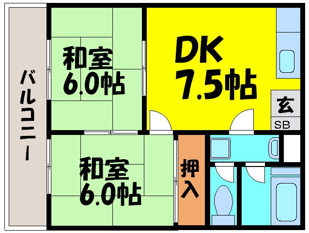 西川マンションの物件間取画像