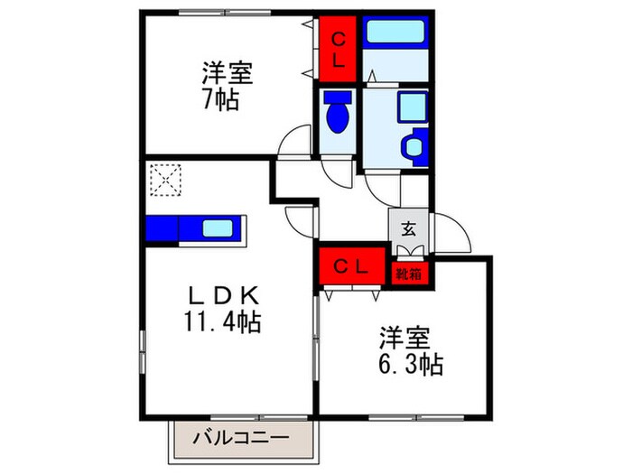 ケイズフレアＮの物件間取画像