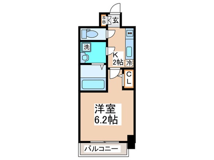 ｴｽﾘｰﾄﾞ大阪ﾗ･ﾘｭｰﾙ(203)の物件間取画像