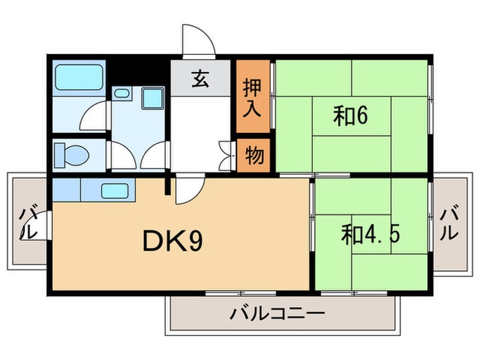 ヴィラ新多聞の物件間取画像