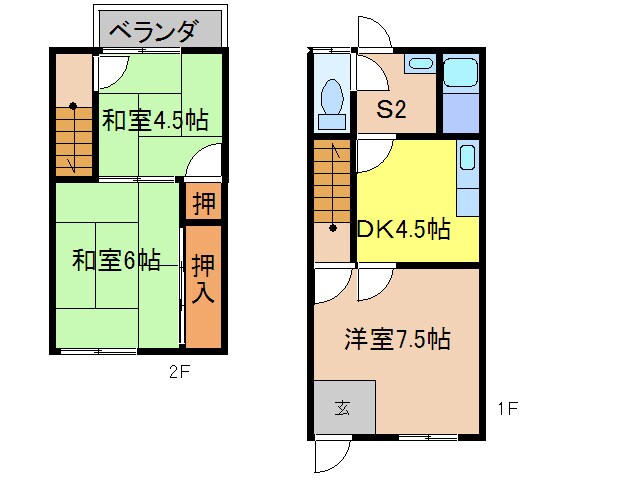 明野町貸家の物件間取画像