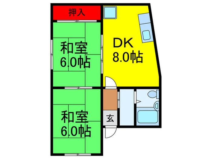 田井町マンションの物件間取画像