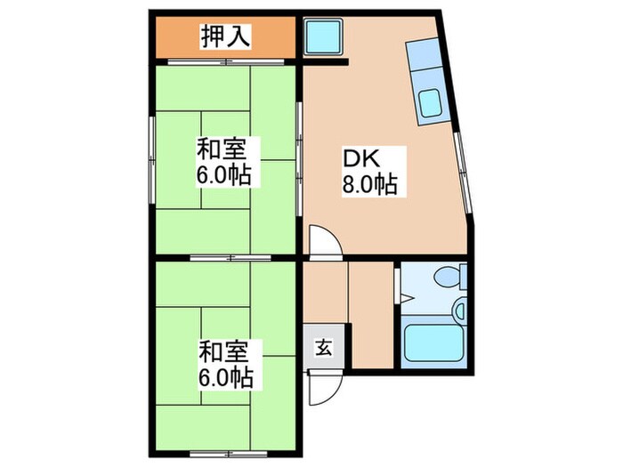 田井町マンションの物件間取画像
