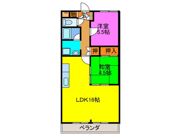 ビスタ萩原台１号棟の物件間取画像