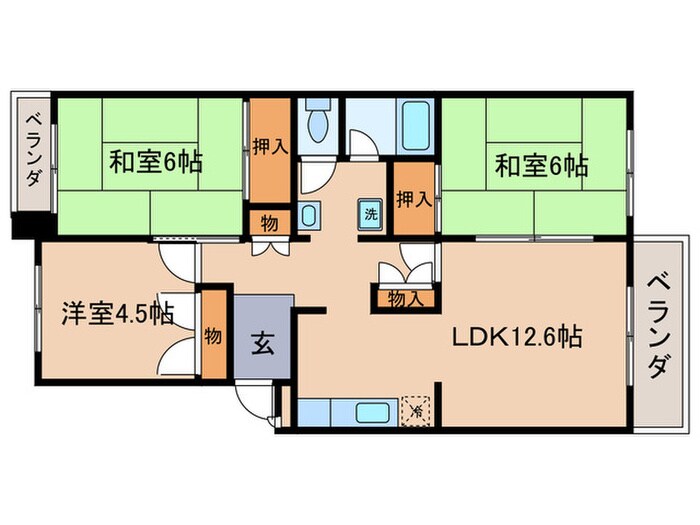 守山駅前東住宅Ⅰ-203号の物件間取画像