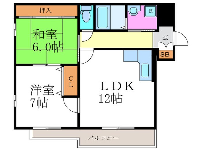 第２長法寺マンションの物件間取画像