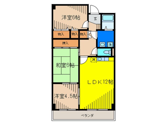 ヒルズ刀根山の物件間取画像