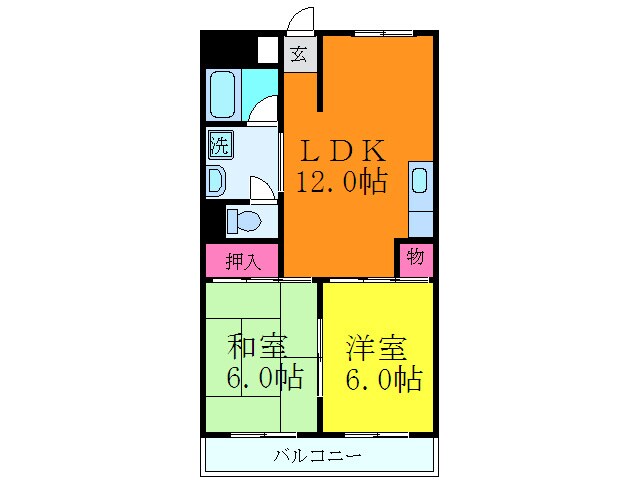 西大道ハイツの物件間取画像