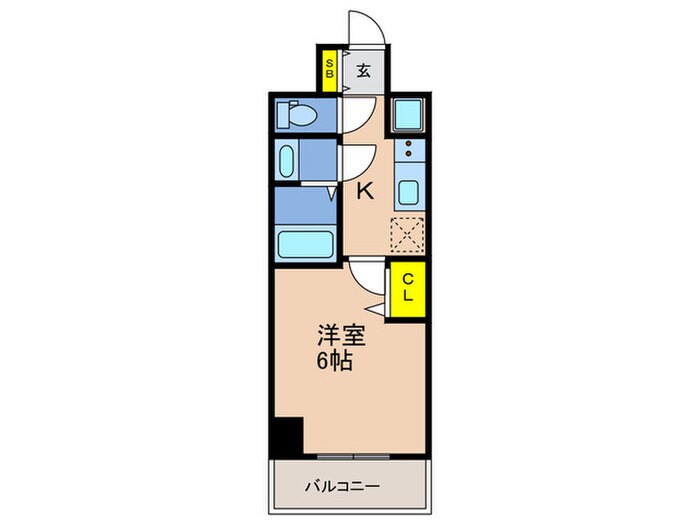 ｴｽﾘｰﾄﾞﾚｼﾞﾃﾞﾝｽｸﾞﾗﾝ神戸三宮ｼﾃｨの物件間取画像