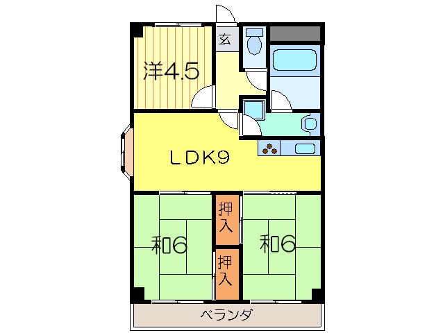 吉田第２大発マンションの物件間取画像