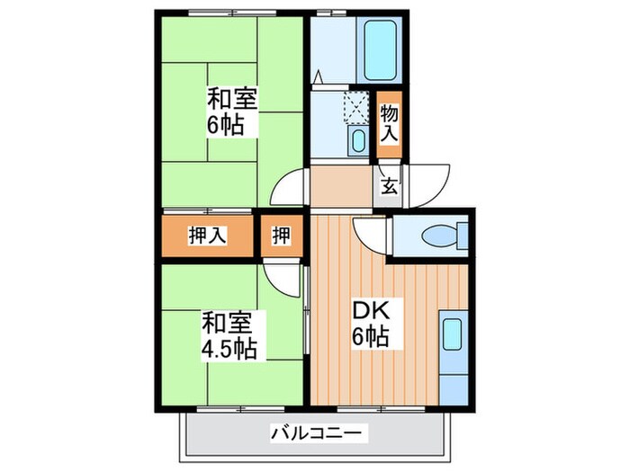 ハイツ千鶴2の物件間取画像