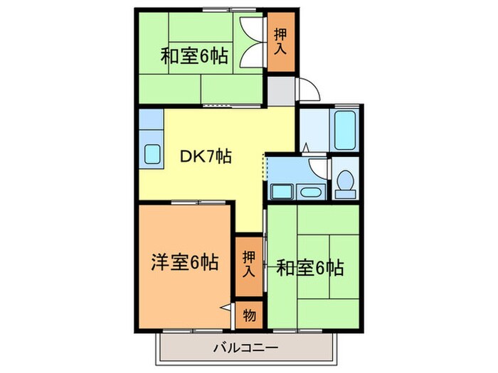 カサデルエスタＢ棟の物件間取画像